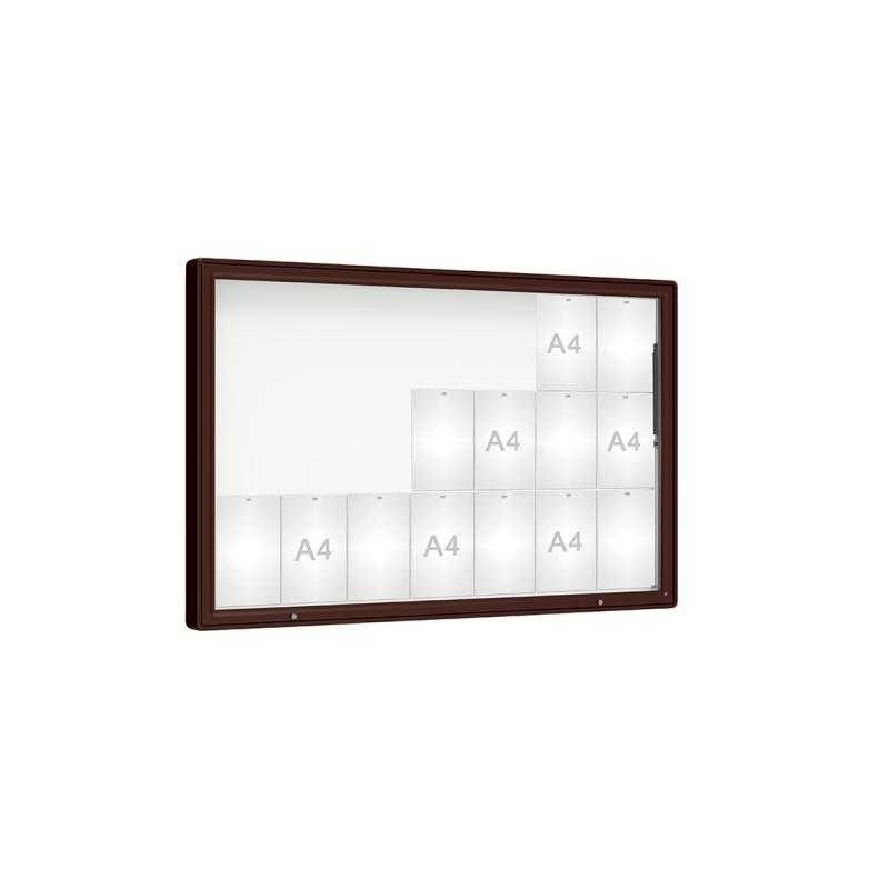Venkovní vitrína model 2000, 21 x A4, plexi, hnědá