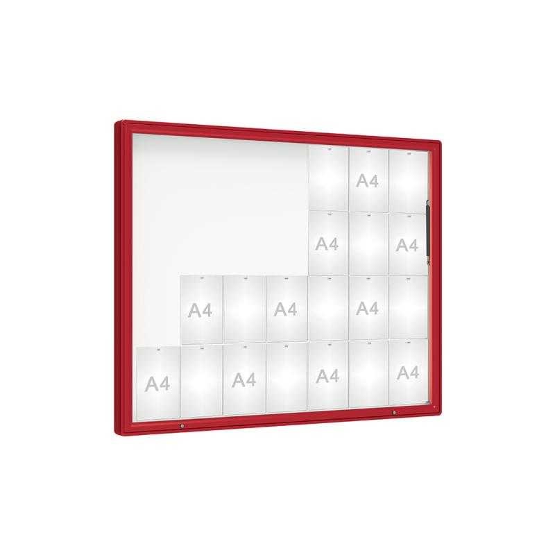 Venkovní vitrína model 2000, 28 x A4, plexi, červená