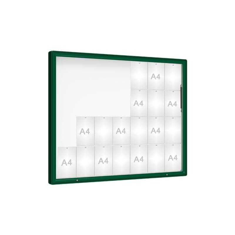 Venkovní vitrína model 2000, 28 x A4, plexi, zelená