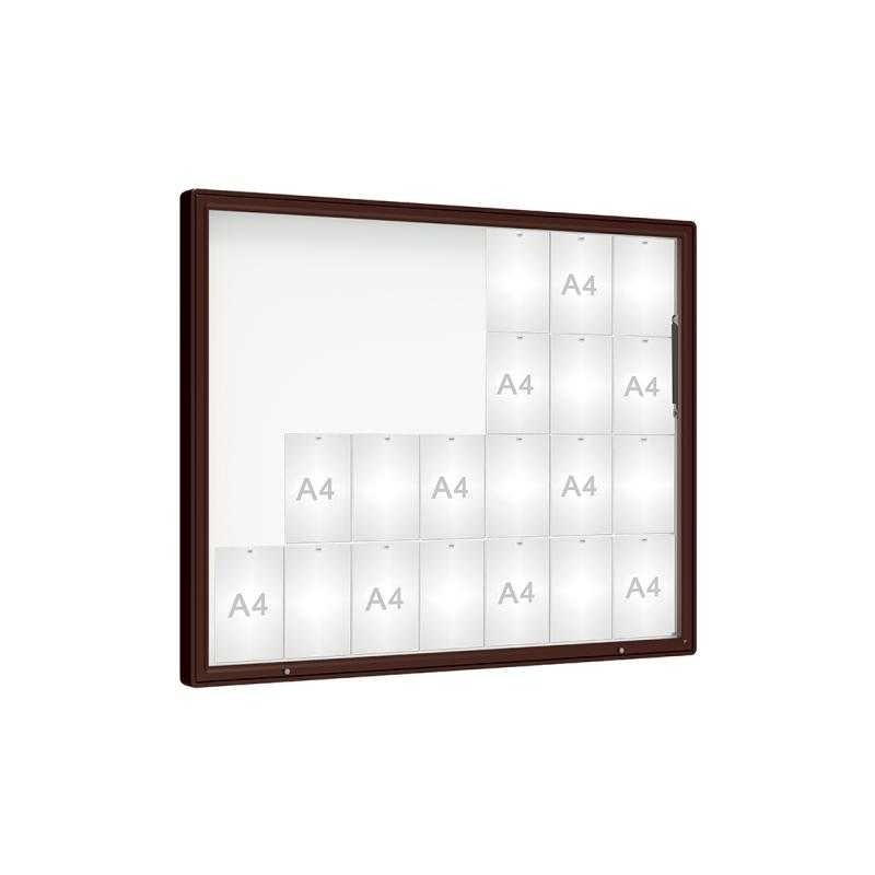 Venkovní vitrína model 2000, 28 x A4, plexi, hnědá