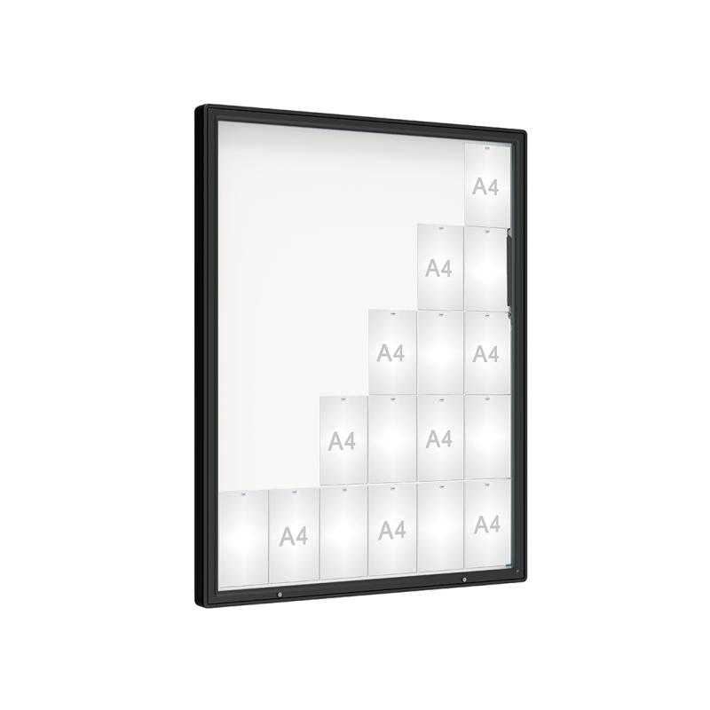 Venkovní vitrína model 2000, 30 x A4, plexi, černá