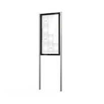 Venkovní černá moderní vitrína Edge, 12 x A4 včetně sloupků