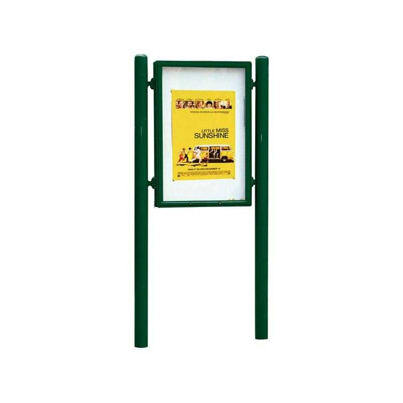 Jednostranná vitrína Carrefour 1255x900 mm, včetně sloupků, zelená