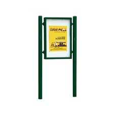 Jednostranná vitrína Carrefour 1255x900 mm, včetně sloupků, zelená