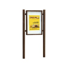 Jednostranná vitrína Carrefour 1255x900 mm, včetně sloupků, hnědá