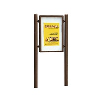 Jednostranná vitrína Carrefour 1255x900 mm, včetně sloupků, hnědá