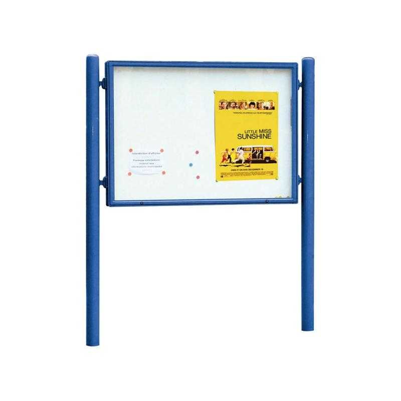 Jednostranná vitrína Carrefour 1255x1700 mm, včetně sloupků, modrá