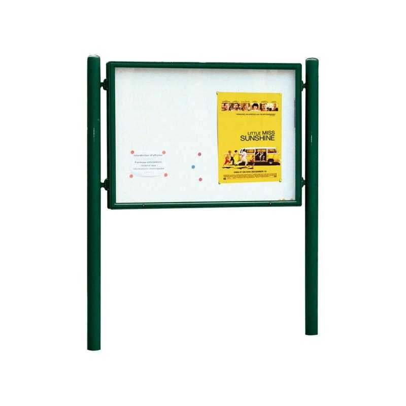 Jednostranná vitrína Carrefour 1255x1700 mm, včetně sloupků, zelená