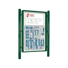 Jednostranná vitrína Carrefour 1860x1310 mm, včetně sloupků, zelená