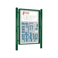 Jednostranná vitrína Carrefour 1860x1310 mm, včetně sloupků, zelená