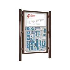 Jednostranná vitrína Carrefour 1860x1310 mm, včetně sloupků, hnědá