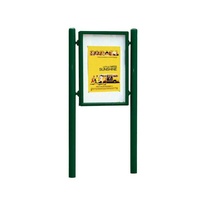 Oboustranná vitrína Carrefour 1255x900 mm, včetně sloupků, zelená