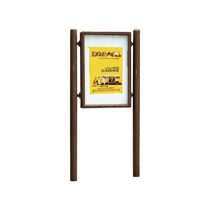 Oboustranná vitrína Carrefour 1255x900 mm, včetně sloupků, hnědá