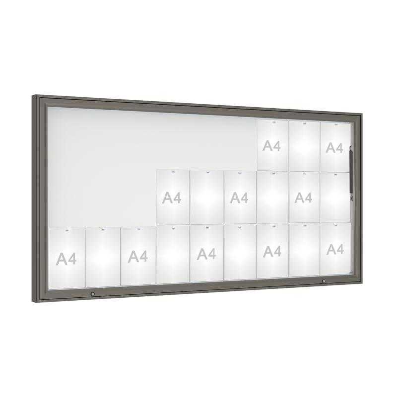 Venkovní vitrína model 1000, 27 x A4, plexi, šedá PRO