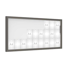 Venkovní vitrína model 1000, 27 x A4, plexi, šedá PRO