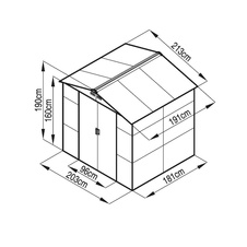 Zahradní domek G21 GAH 407 - 213 x 191 cm, antracit
