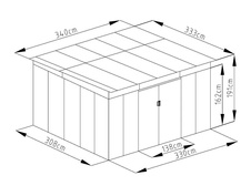 Zahradní domek G21 GRAH 1132 - 340 x 333 cm, antracit