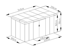 Zahradní domek G21 GRAH 700 - 340 x 206 cm, antracit