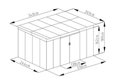 Zahradní domek G21 GRAH 915 - 340 x 269 cm, antracit