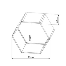 Přístřešek na dřevo G21 HEX 53 - 92 x 60 cm, antracit