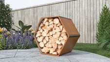 Přístřešek na dřevo G21 HEX 53 - 92 x 60 cm, hnědá