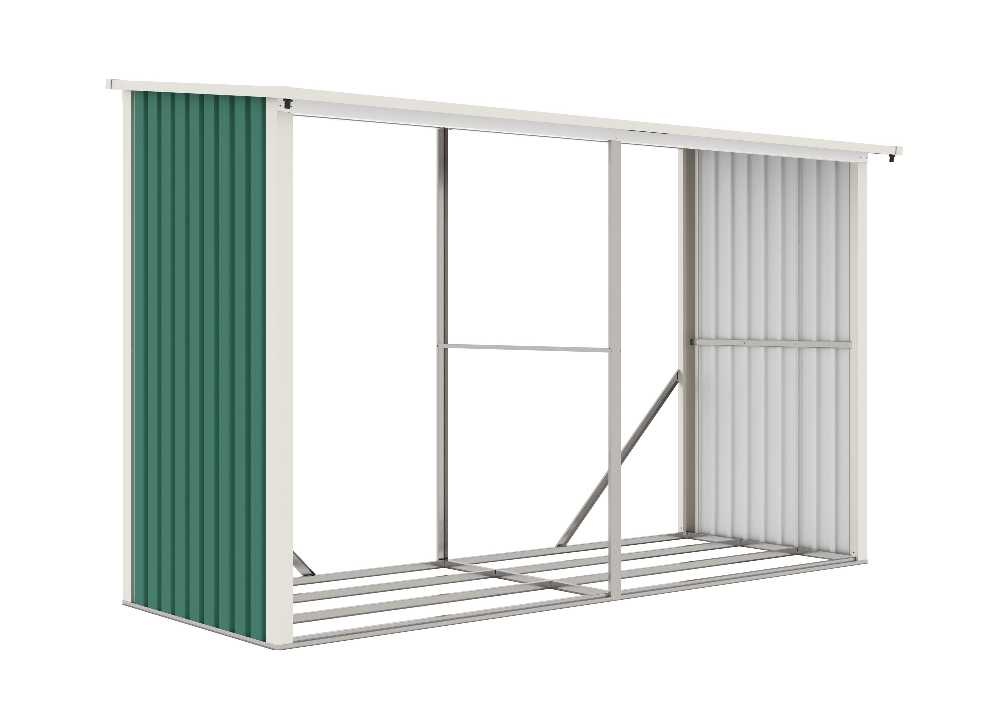 Přístřešek na dřevo G21 WOH 682 - 302x119 cm, zelený