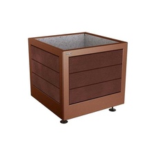 Květináč Silaos 80x80x70 cm, kov a recyklát, bez vložky, Corten