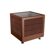 Květináč Silaos 80x80x70 cm, kov a recyklát, s vložkou, Corten