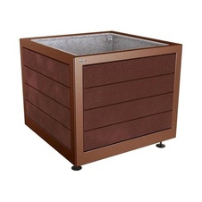 Květináč Silaos 100x100x80 cm, kov a recyklát, s vložkou, Corten