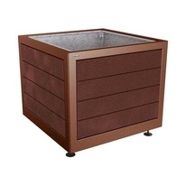 Květináč Silaos 100x100x80 cm, kov a recyklát, s vložkou, Corten