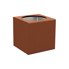 Květináč Kub 45x45x45 cm, celokov, s vložkou, Corten