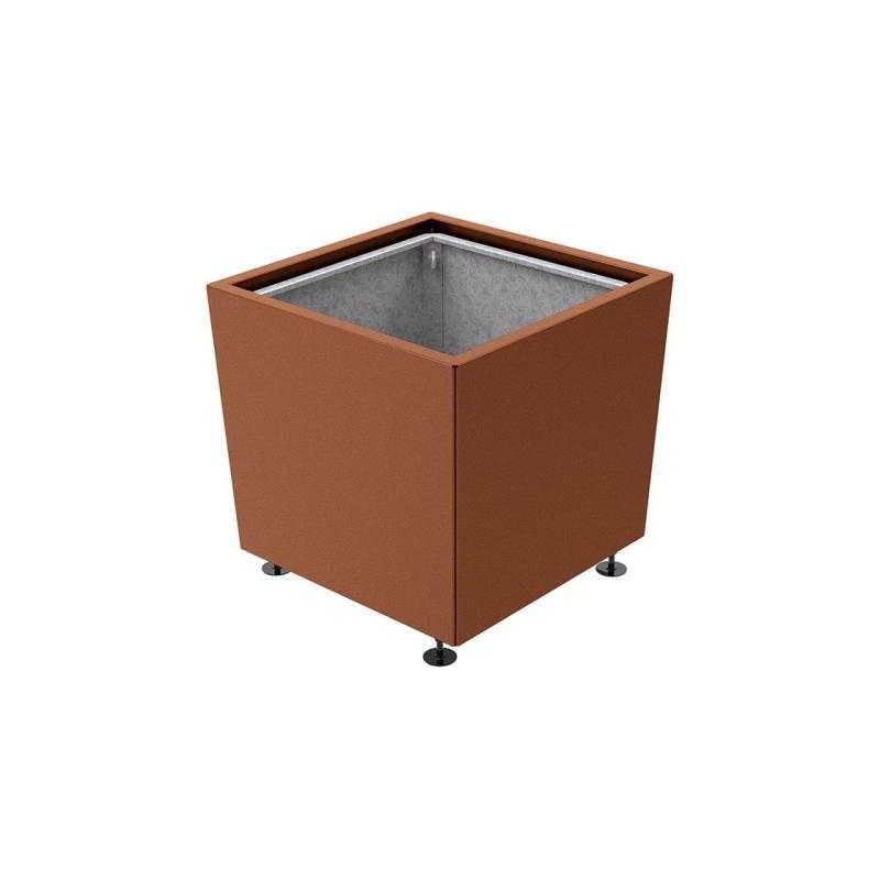 Květináč Olbia 80x80x71 cm, celokov, s vložkou, Corten