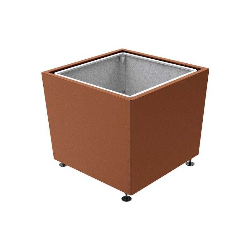 Květináč Olbia 99x99x81 cm, celokov, s vložkou, Corten