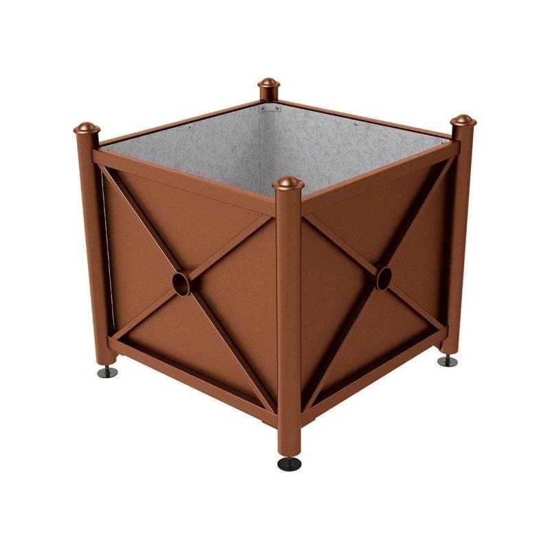 Květináč Province Agora 100x100x100 cm, celokov, bez vložky, Corten