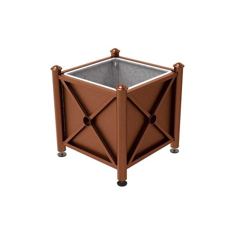 Květináč Province Agora 80x80x75 cm, celokov, s vložkou, Corten