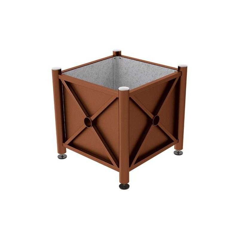 Květináč Province 80x80x75 cm, celokov, bez vložky, Corten