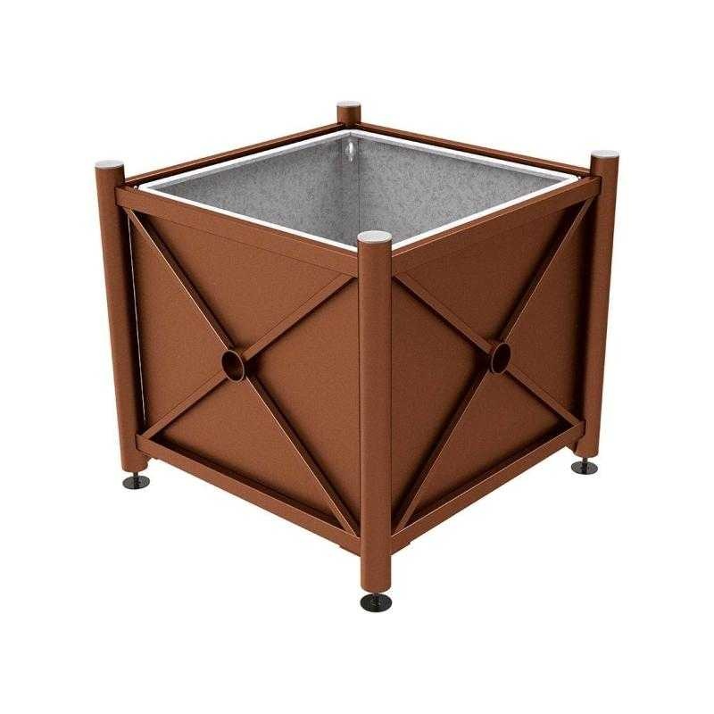 Květináč Province 100x100x100 cm, celokov, s vložkou, Corten