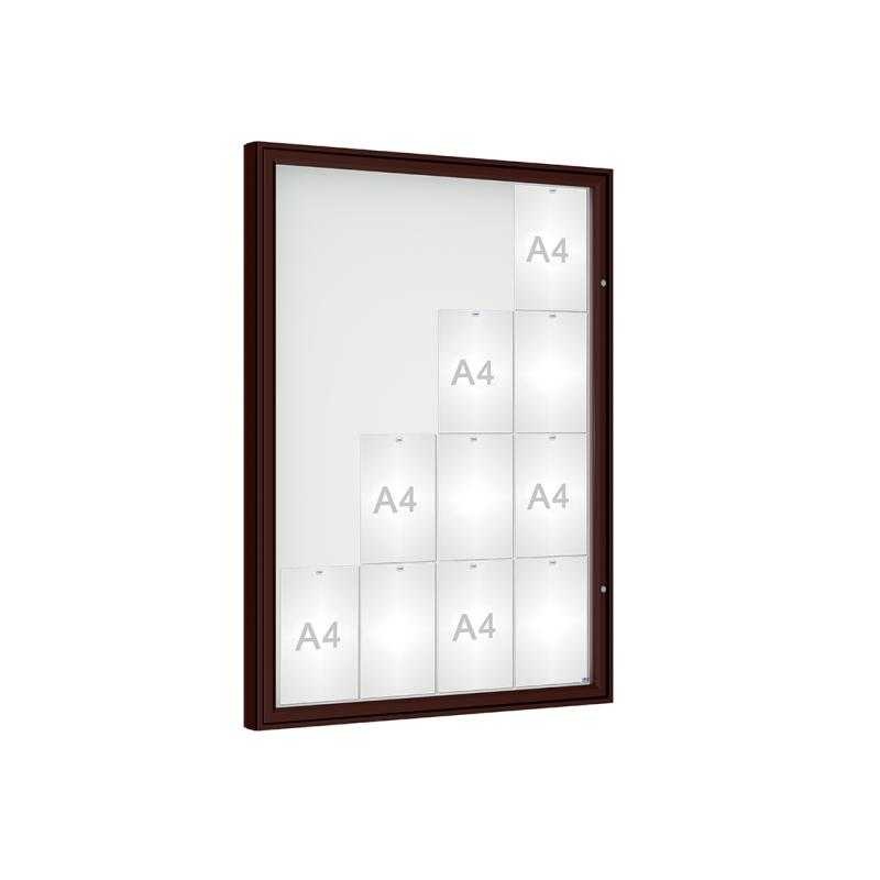 Venkovní vitrína model 1000, 16 x A4, plexi, hnědá