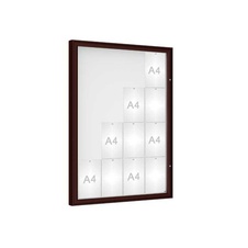 Venkovní vitrína model 1000, 16 x A4, plexi, hnědá