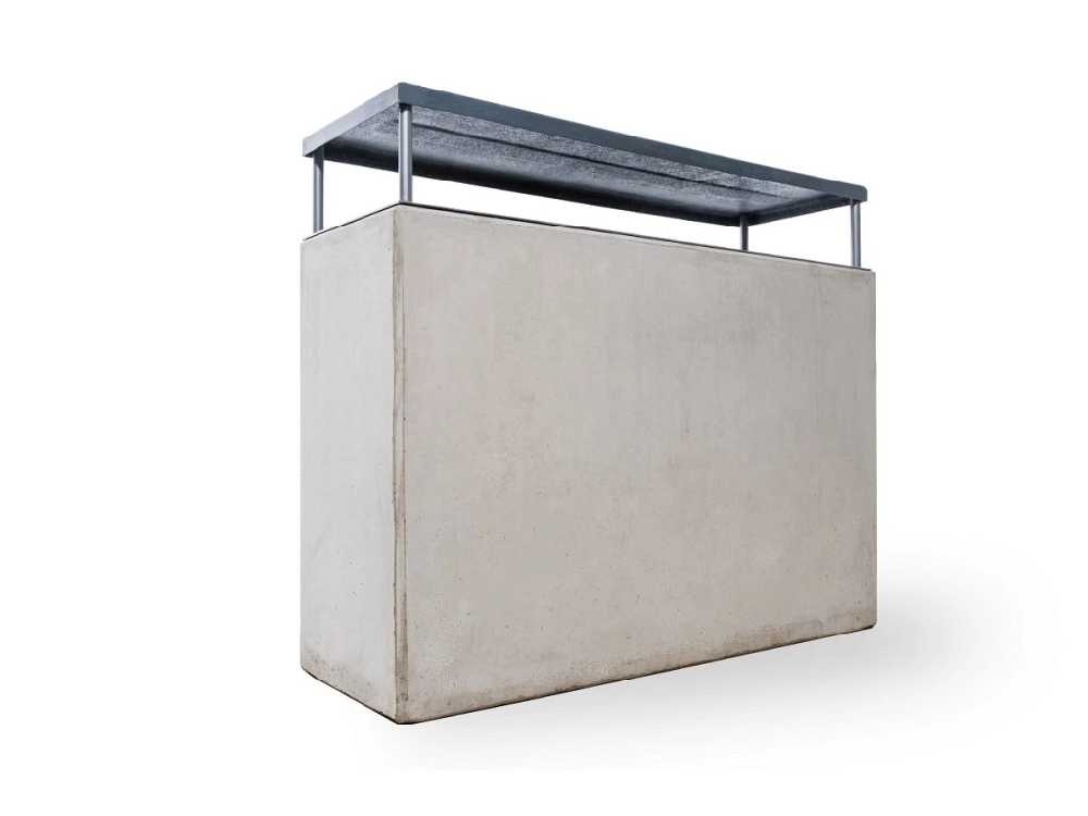 Betonový koš hladký na tříděný odpad se stříškou