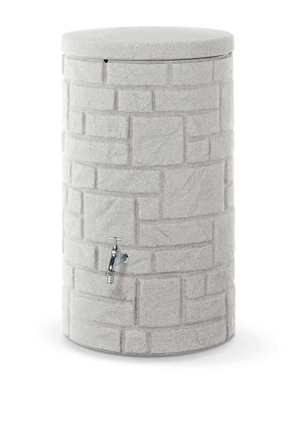 Designový plastový sud  ARCADO 230l, světle šedý granit