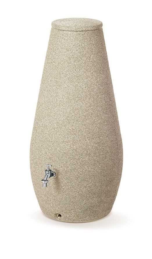Designový plastový sud DROP 200l, pískový granit