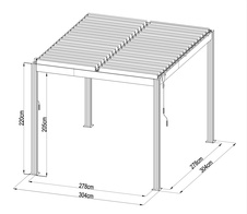 Bioklimatická pergola G21 Austin 3x3m, antracit