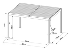 Bioklimatická pergola G21 Austin 4x3m, antracit