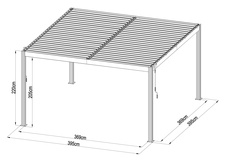 Bioklimatická pergola G21 Austin 4x4m, antracit