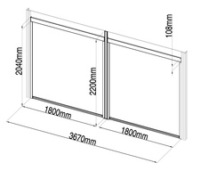 Boční markýza G21 3,7x2 m pro pergolu 4x3 a 4x4 m, antracit