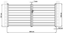 Brána dvoukřídlá G21 Reno 350x158 cm, antracit
