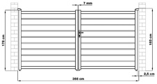 Brána dvoukřídlá G21 Reno 350x176 cm, antracit