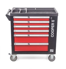Dílenský vozík G21 Cooper 6, černo-červený