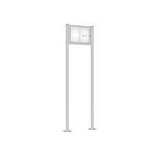 Venkovní elegantní vitrína Tradition, 2 x A4, včetně sloupků, elox